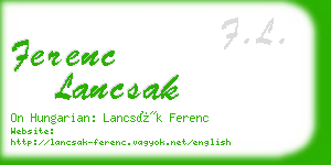 ferenc lancsak business card